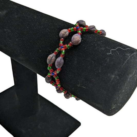 Vintage Y2K Colorful Seed Bead Woven Dainty Bracelet