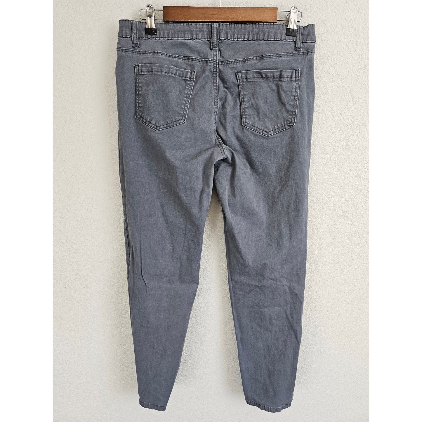 Buffalo David Bitton Jeans Womens 10 Gray Daily Mid Rise Skinny Ankle Preppy