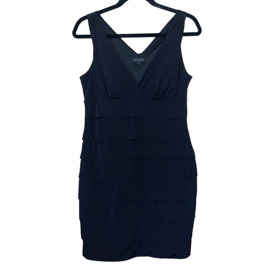 Enfocus Studio Womens Sz 12 Black Tiered Dress V Neck Sleeveless
