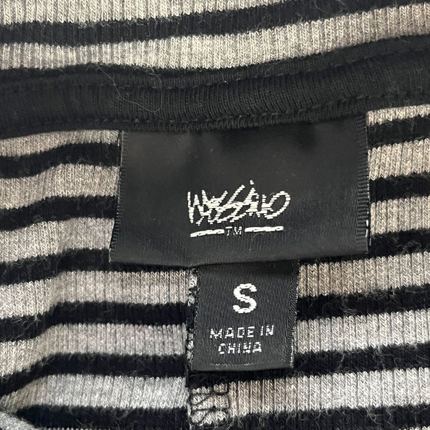 Mossimo Womens Sz S Cowl Neck Knee Length Dress Striped Black Gray