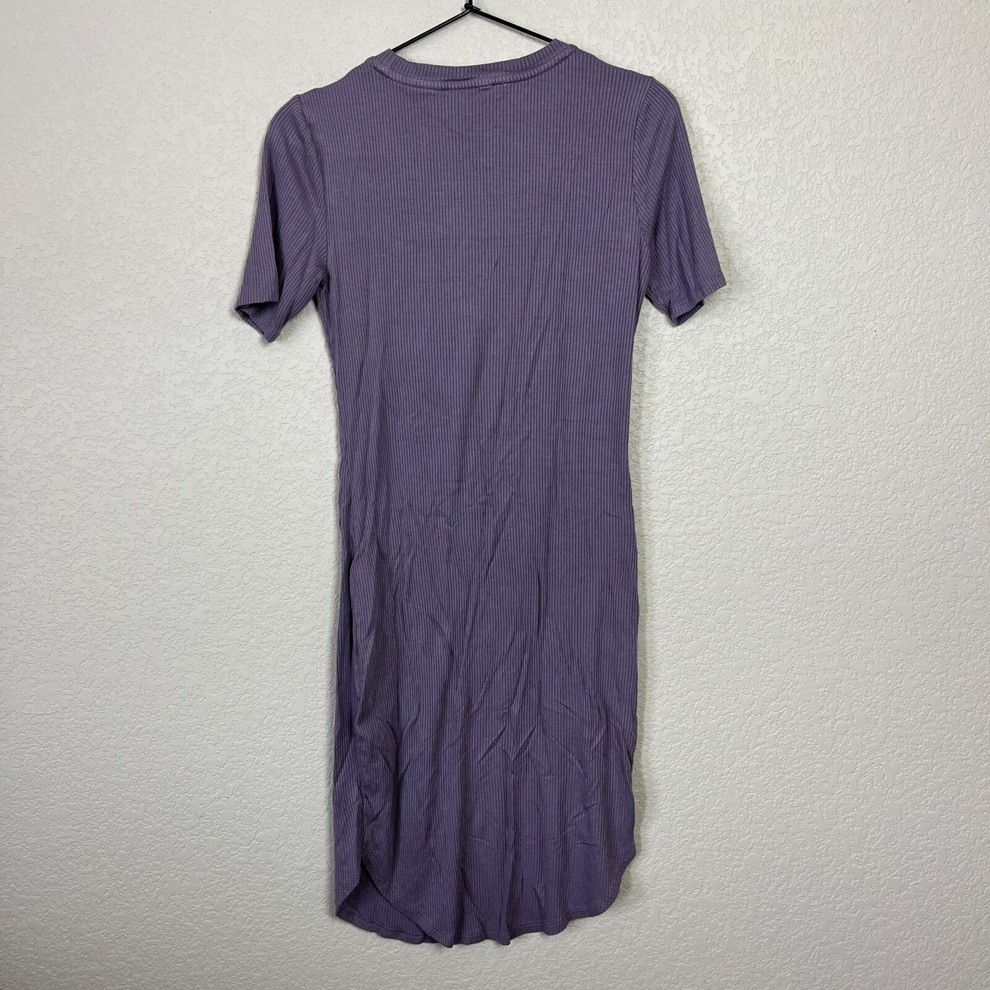 Forever 21 Contemporary Womens Sz M Ribbed Gray Short Sleeve Dress