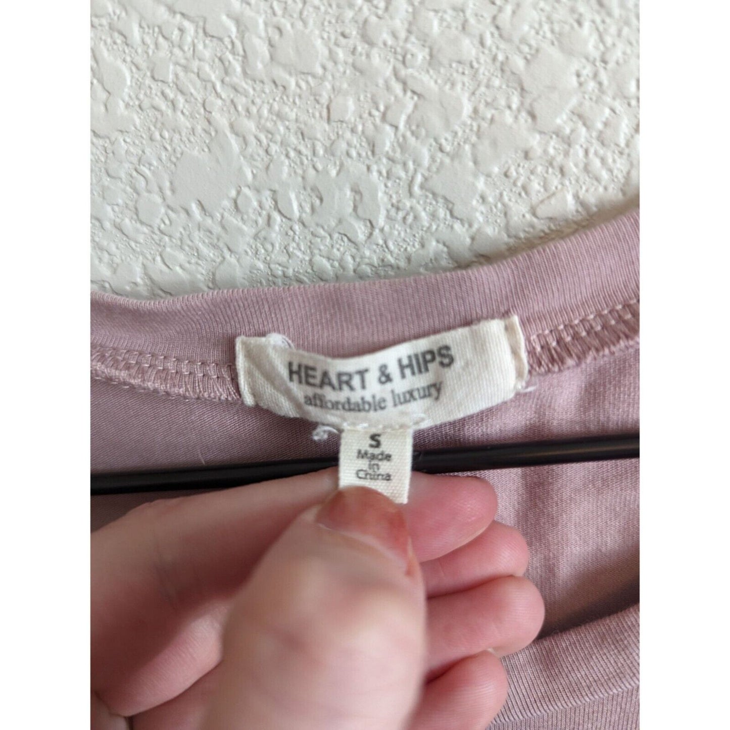 Heart & Hips Womens Sz S Short Sleeve Knee Length Shirt Dress Blush Pink