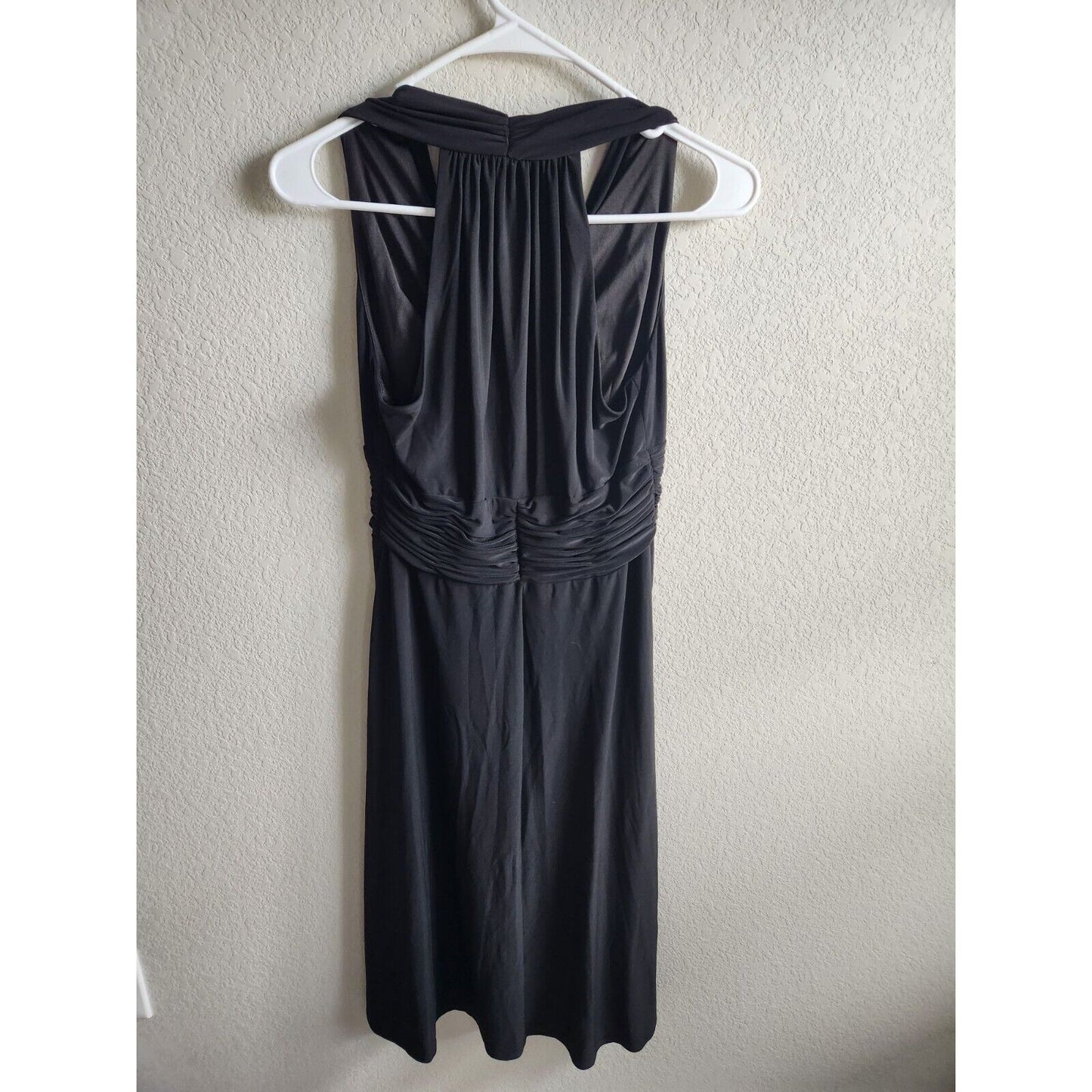 Evan Picone womens Sz 6 Midi Dress Black Formal V Neck Sleeveless