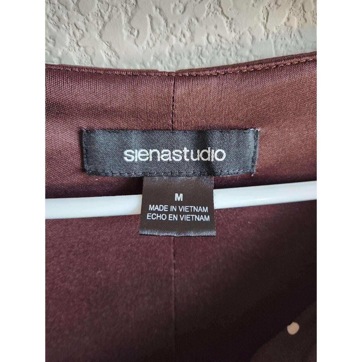 Siena Studio Womens Sz M Midi Dress Brown and White Polka Dot Scoop Neck