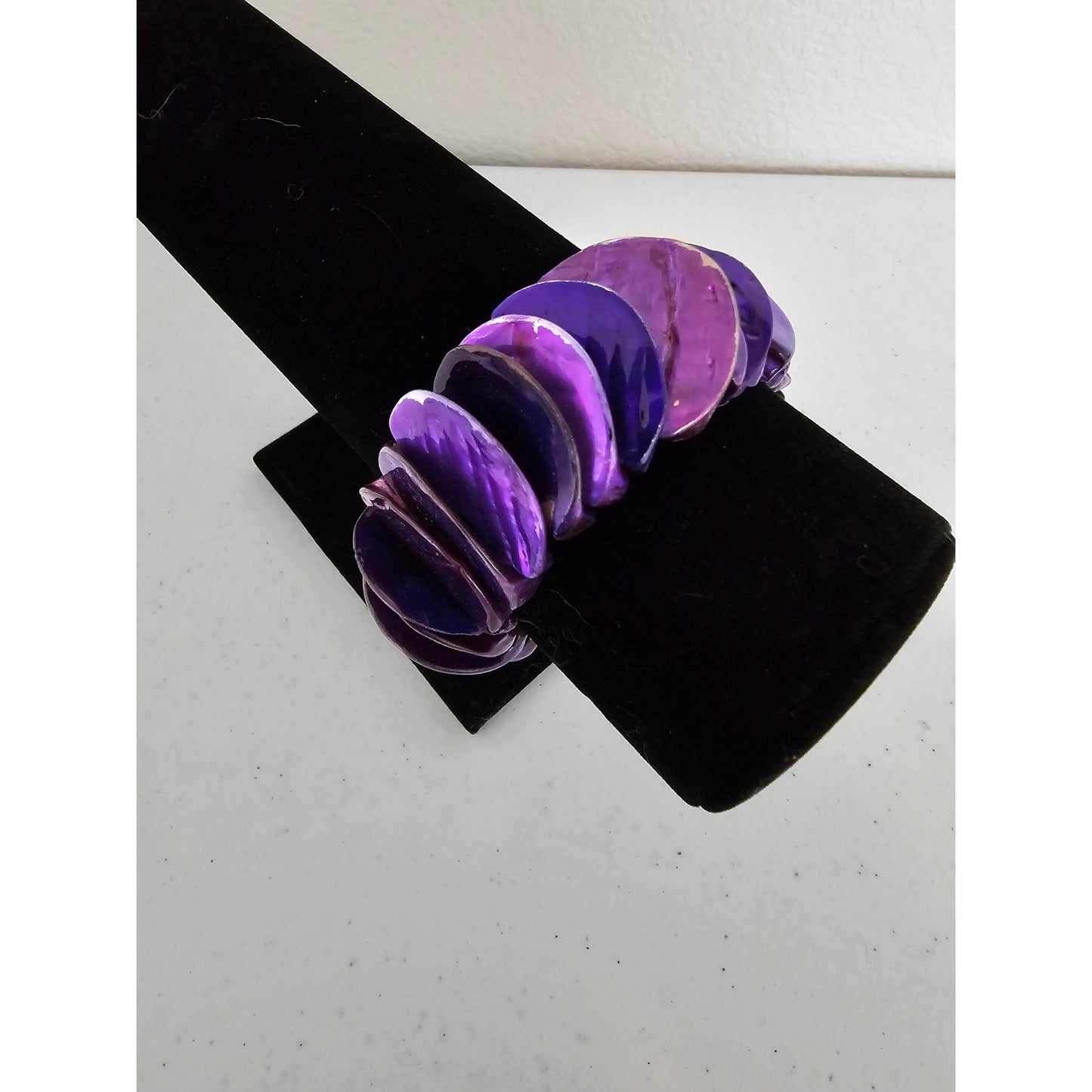 Vintage Y2K Chunky Style Stacked Bangle Bracelet Bright Purple
