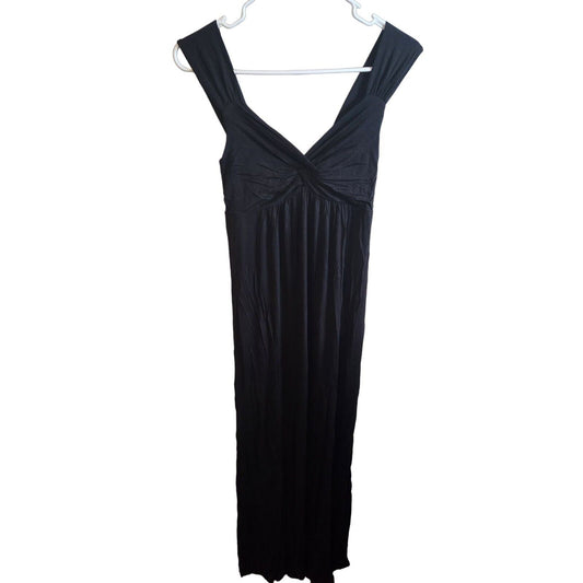 Soprano Womens Sz S Sleeveless Maxi Dress Solid Black Formal