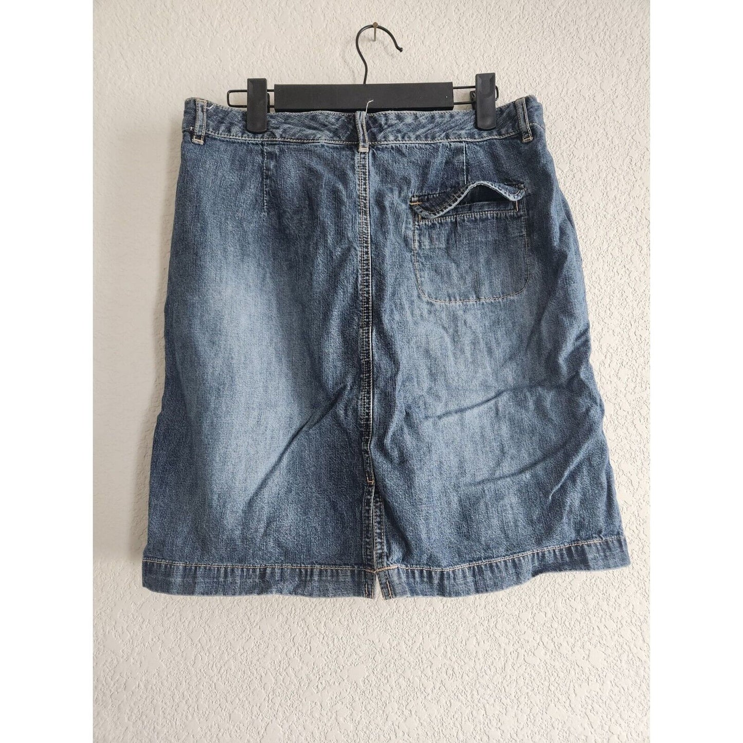 Vintage 1990s Eddie Bauer Womens Sz 8 A Line Denim Blue Jean Skirt