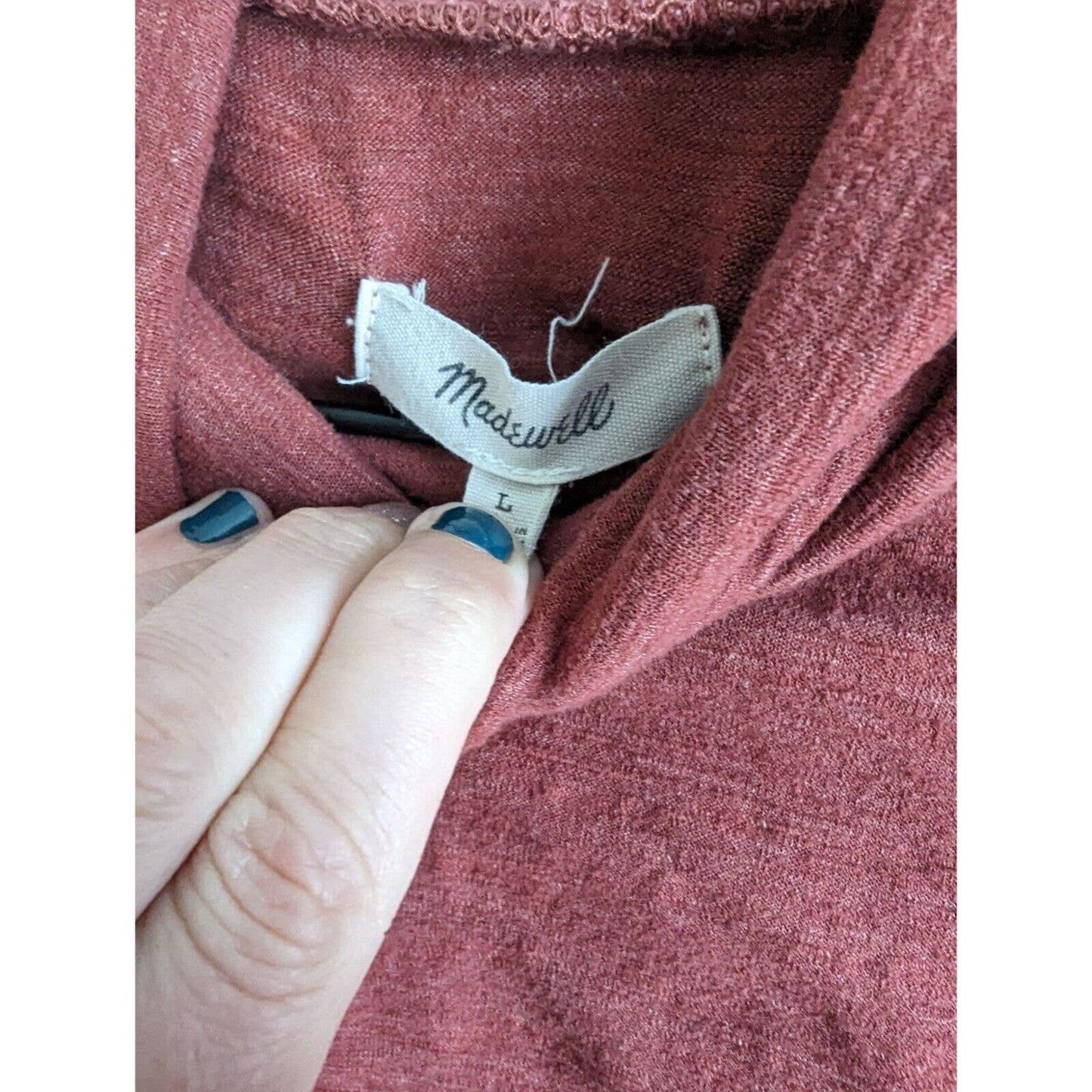 MAdewell Top de cuello alto cuadrado para mujer Sz L Caoba bruñida Ligero