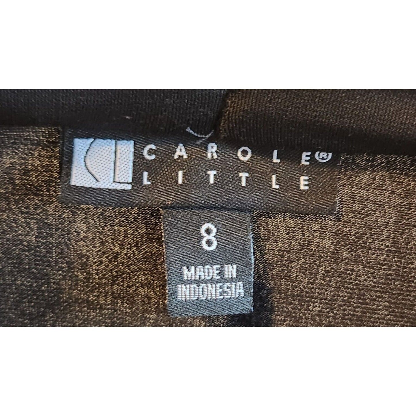 Vintage Carole Little Womens Sz 8 Pencil Dress Black Satin Purple Career