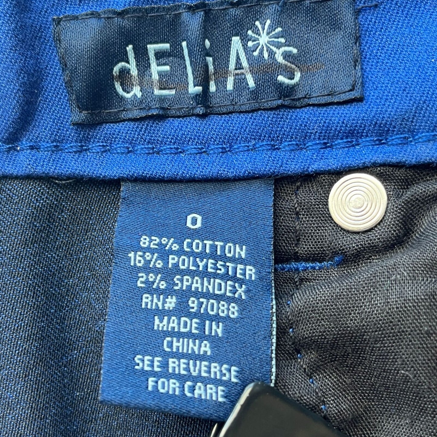 Delias Womens Sz 0 Olivia Fit Skinny Jeans Kelly Blue