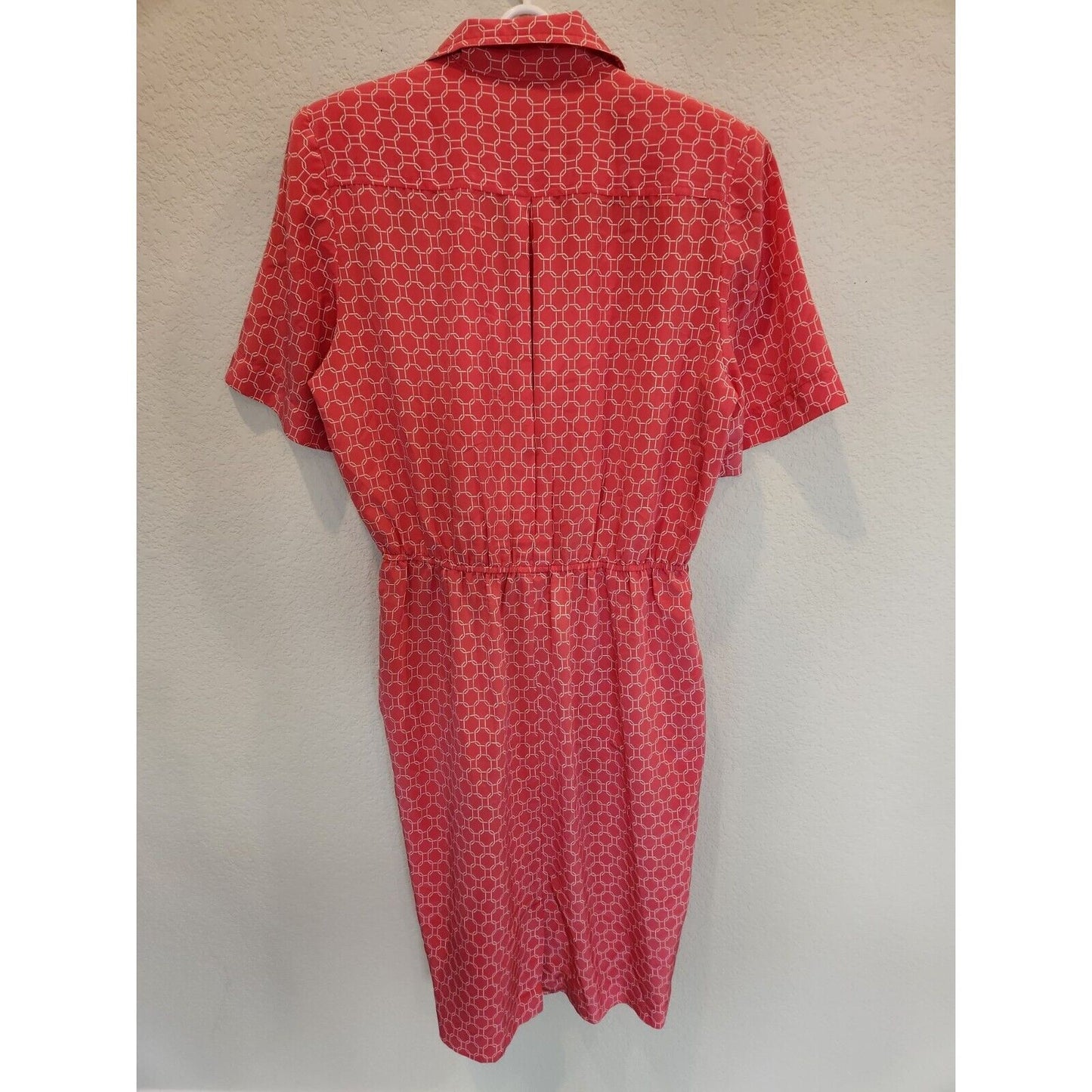 Vintage 1990s Jos A Bank Womens Sz 10 Midi Career Dress Pink w/ Pockets