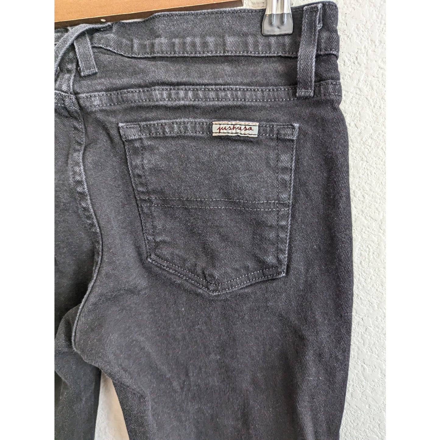 Just USA Juniors Sz 11 Black Flare Leg Jeans Y2K