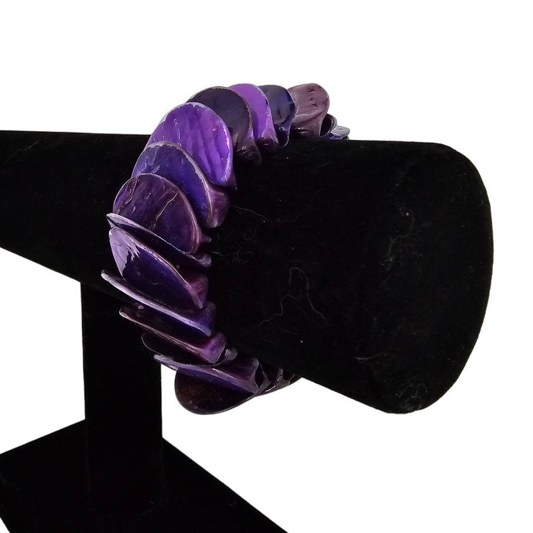 Vintage Y2K Chunky Style Stacked Bangle Bracelet Bright Purple
