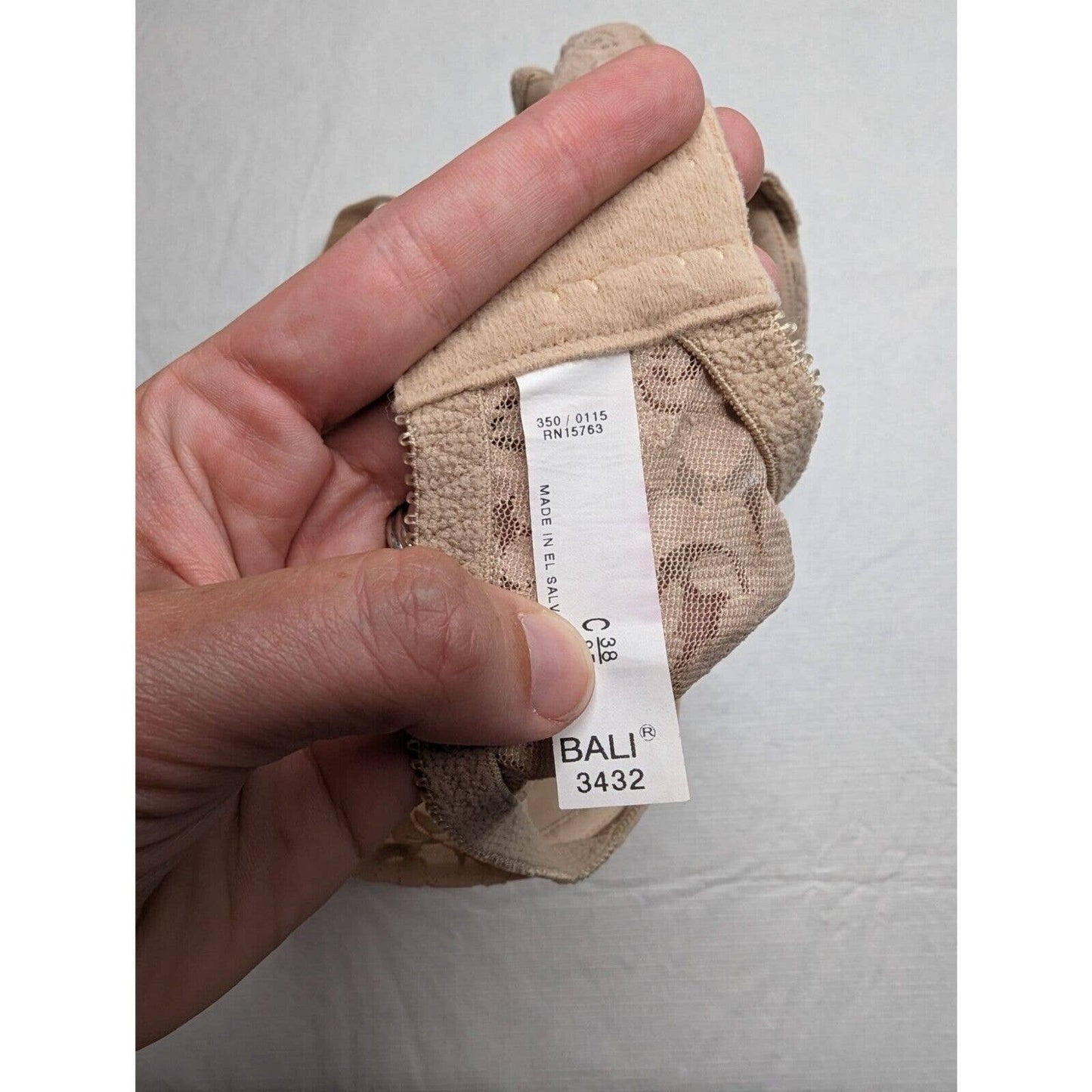 Vintage Bali mujeres Sz 38C sin forro figura completa sujetador beige estilo 3432