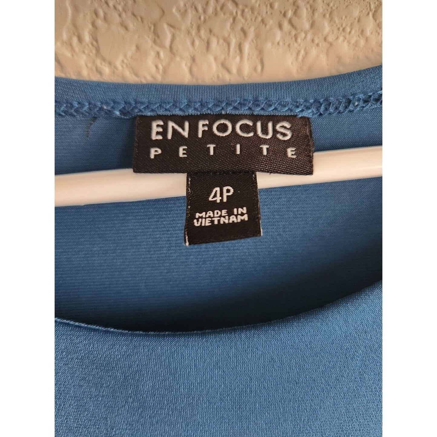 En Focus Studio Womens 4P Petite Midi Dress Teal Blue Draped