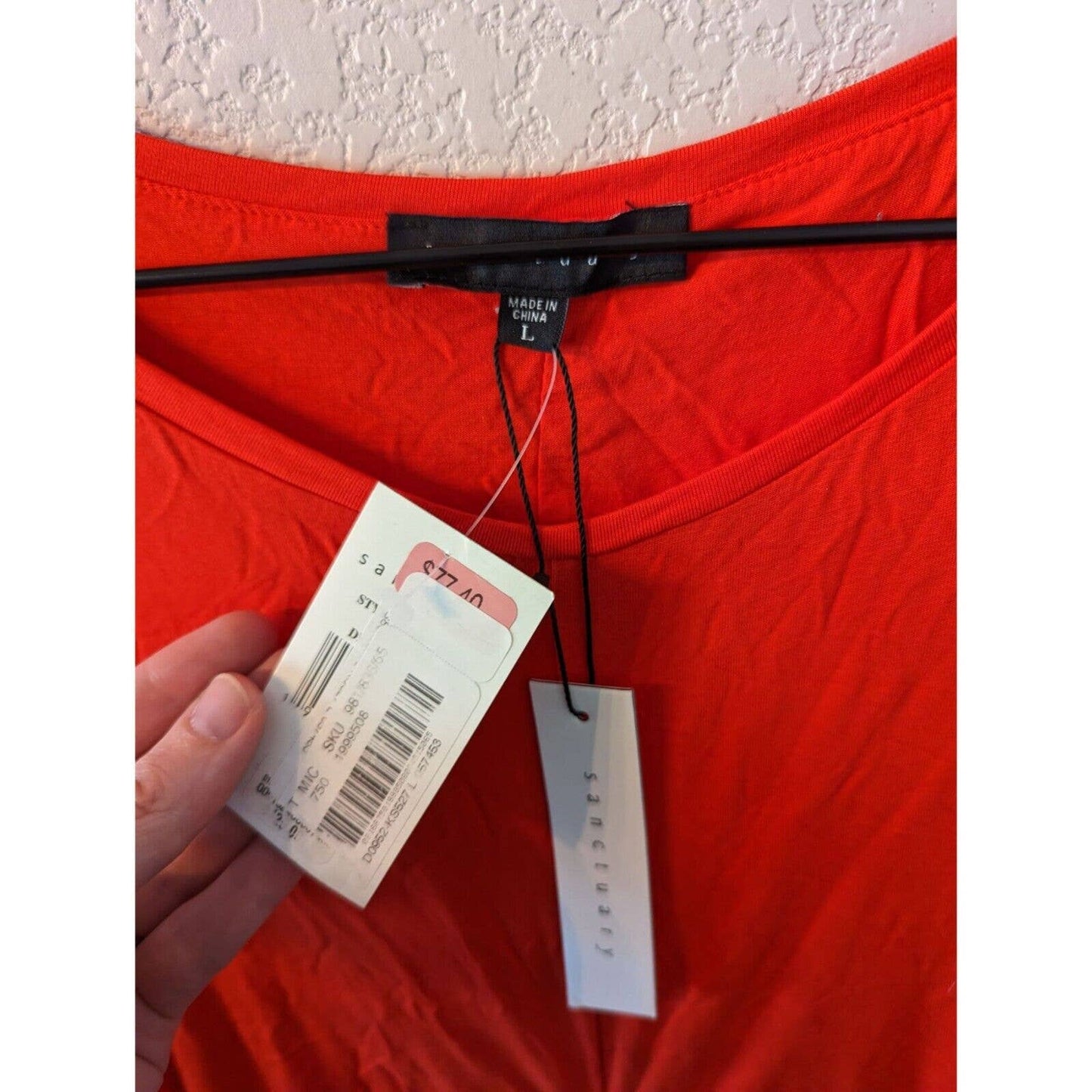 Sanctuary Womens Sz L Vestido largo rojo naranja brillante sin mangas NUEVO