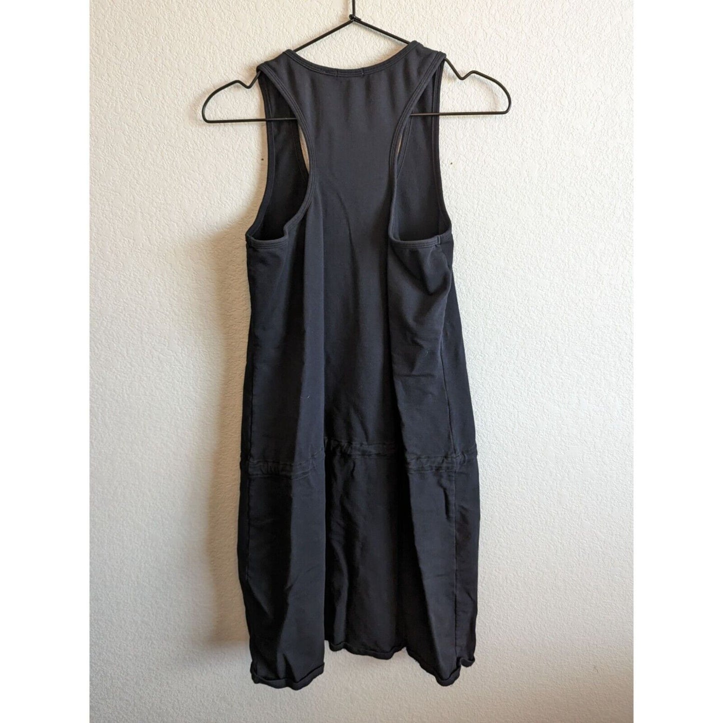 Dylan Womens Sz S Racerback Athletic Dress Drawstring Waist Knee Length Black