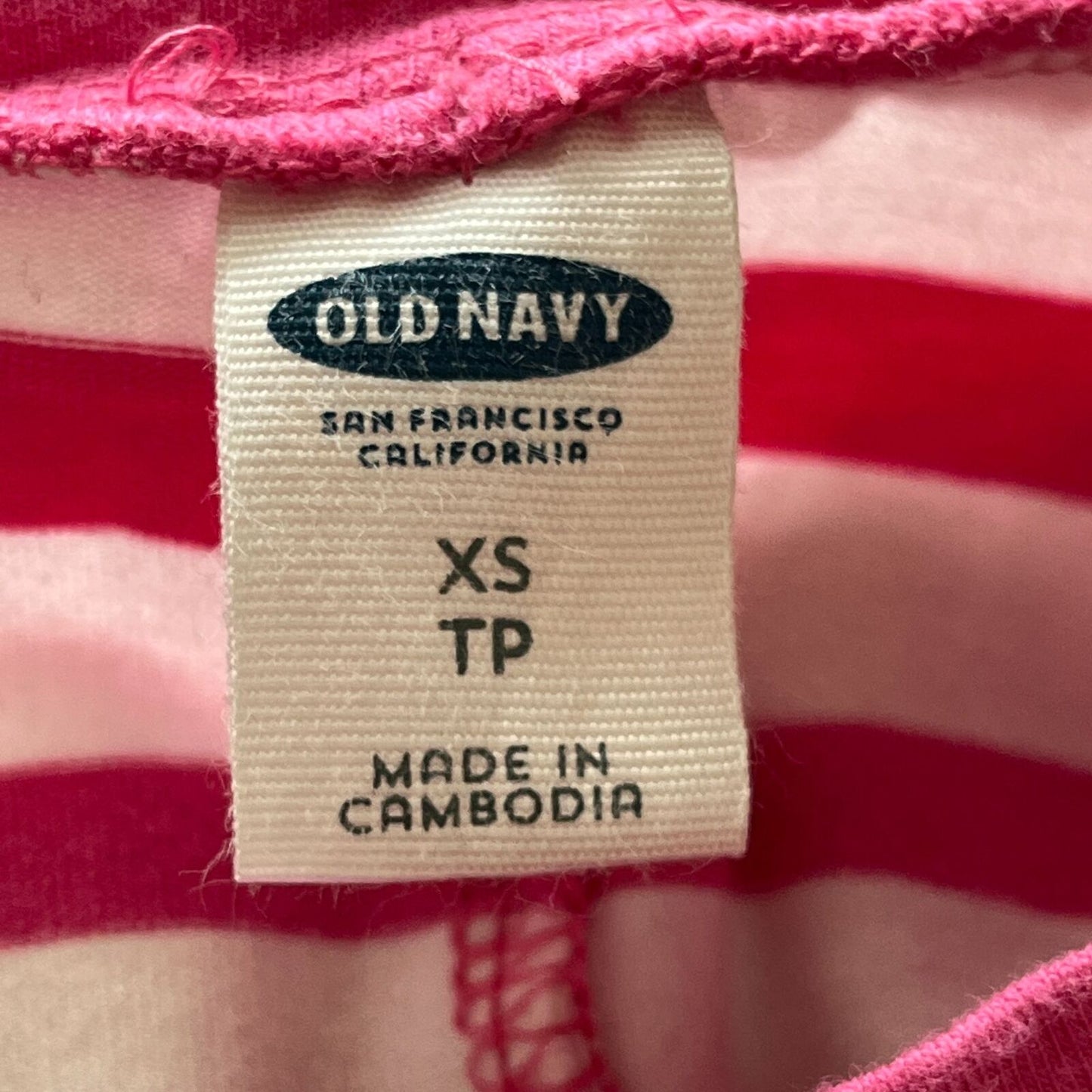 Old Navy Womens Sz XS Short Sleeve T Shirt Dress Pink White Striped