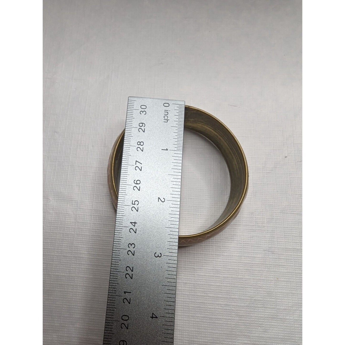 Vintage Brass and enamel Wide Bangle Bracelet Gold Tone Floral