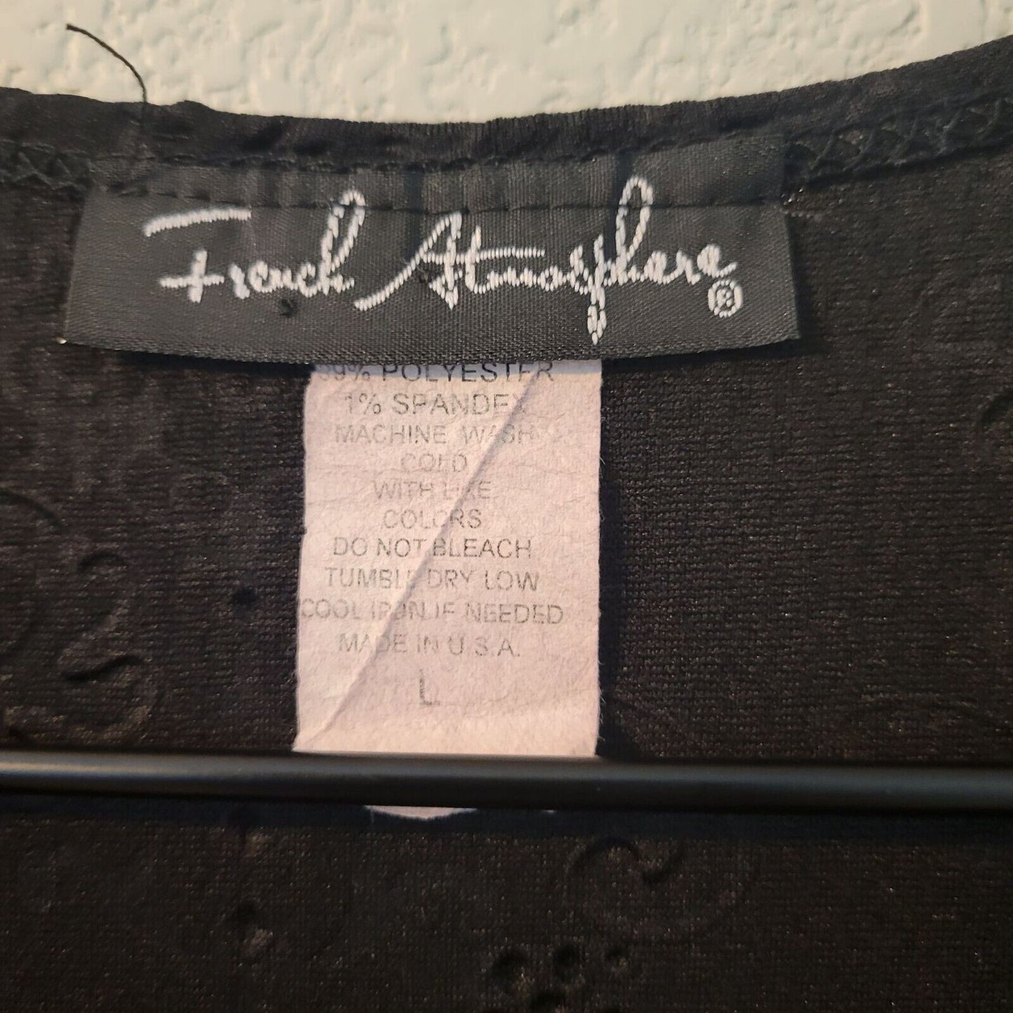 French Atmosphere Womens Sz L A Line Black Quilted Knee Length Dress