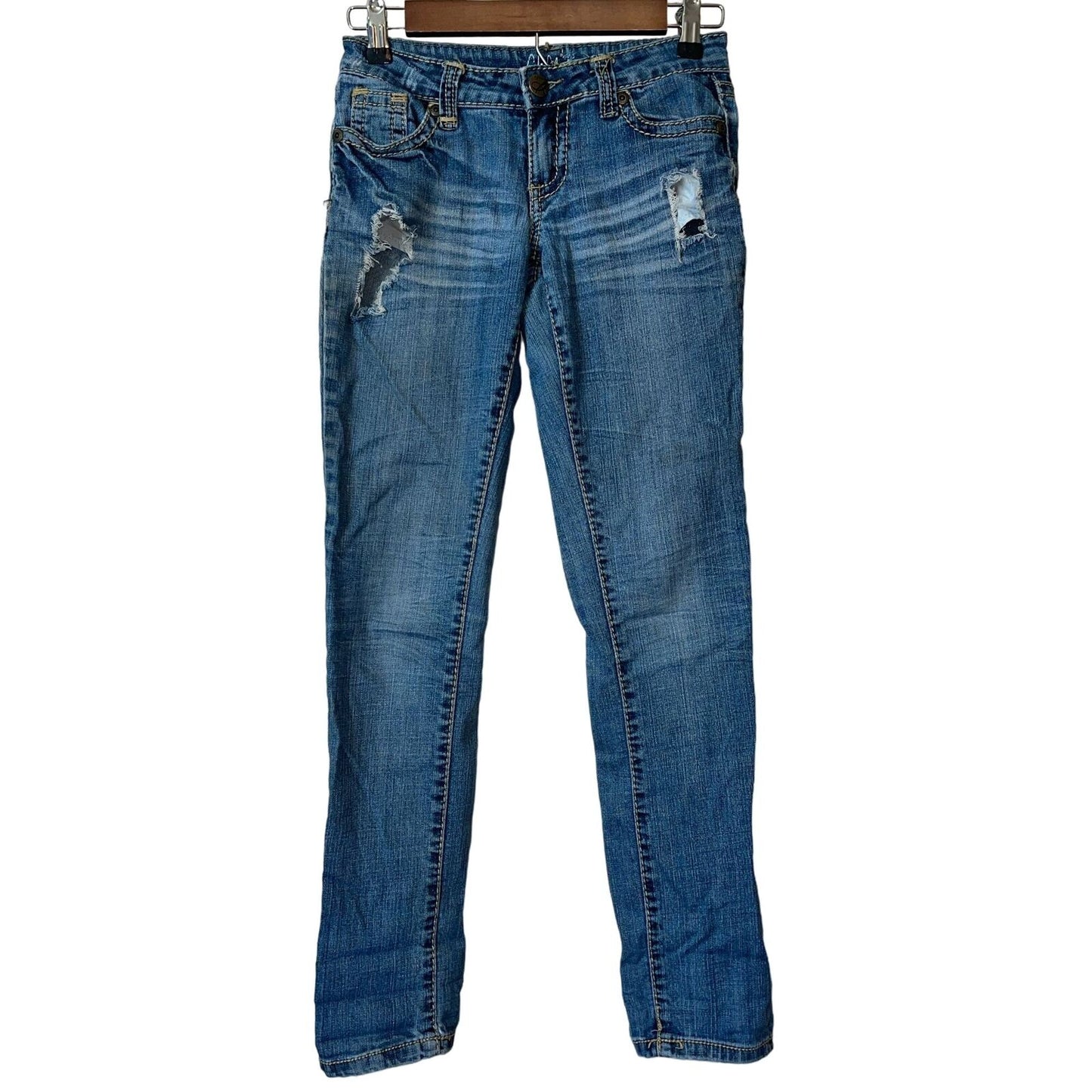 Chiqle Womens Sz 0 Denim Architect Skinny Jeans Medium Wash