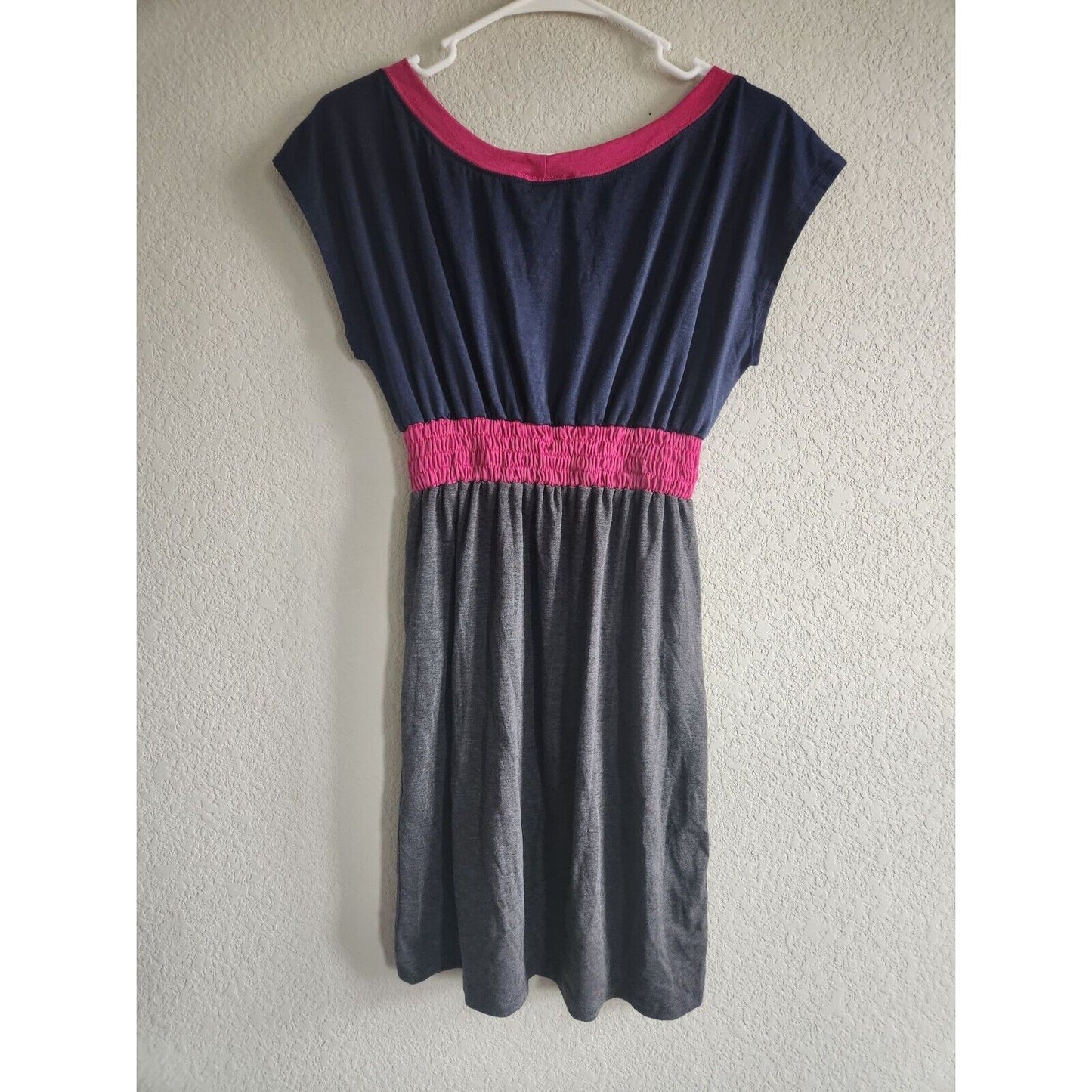 Hypnotik Womens Sz S Navy Gray and Pink Y2K Dress Above Knee