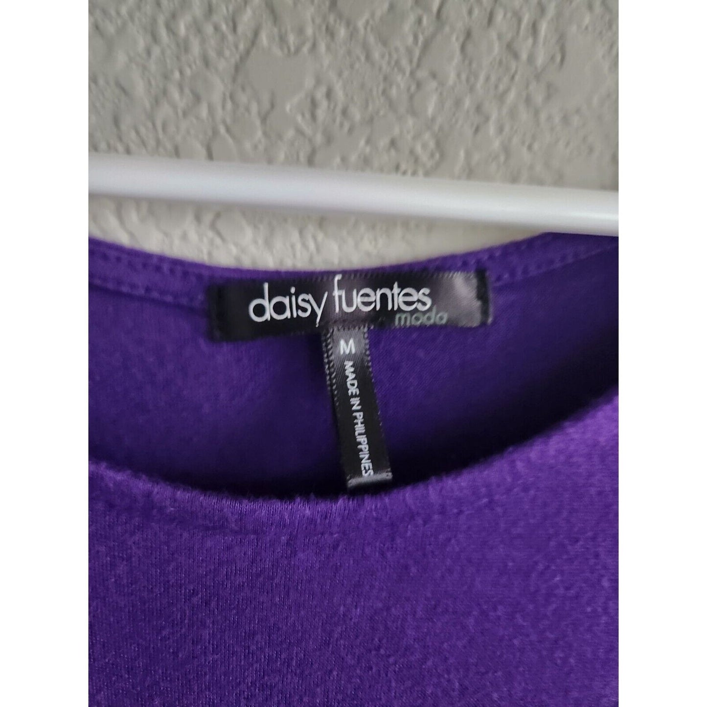 Daisy Fuentes Womens Sz M Purple and Black Short Sleeve Nightgown