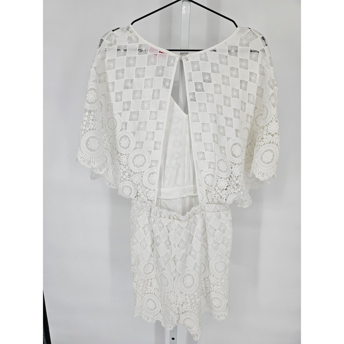 Red Carter Womens Sz M Swimsuit Cover Up White Crochet Lace Boho