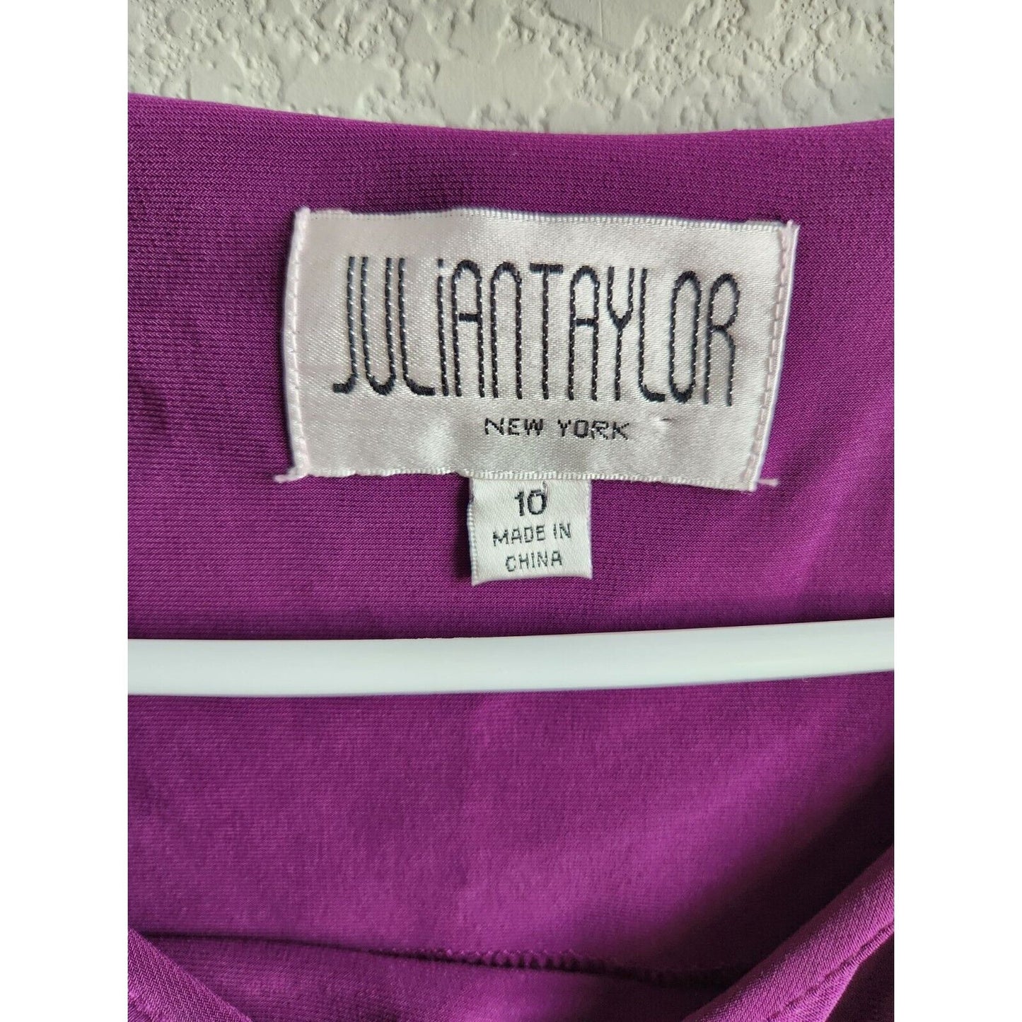 Julian Taylor Womens Sz 10 Midi Length Shift Dress Solid Purple Sleeveless