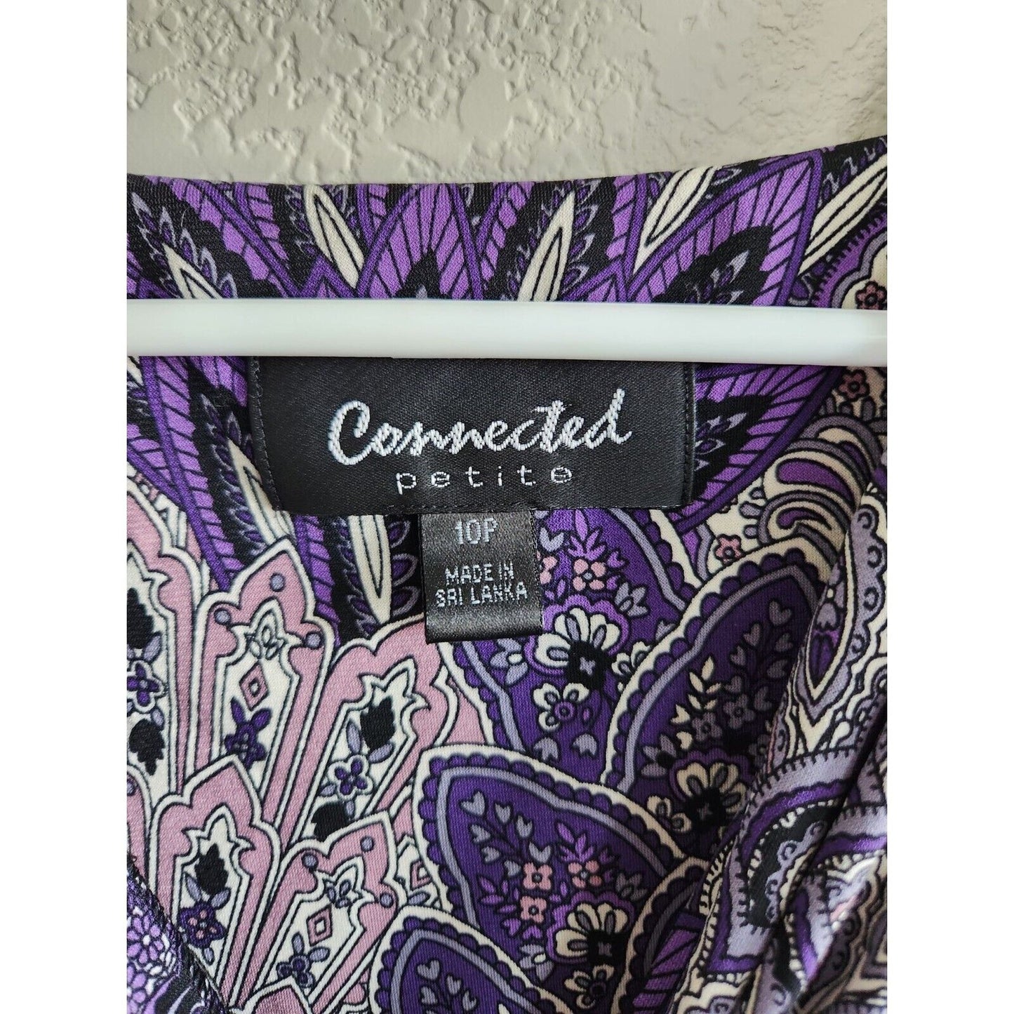 Connected Apparel Womens Sz 10P Midi Dress Purple Mandala Print