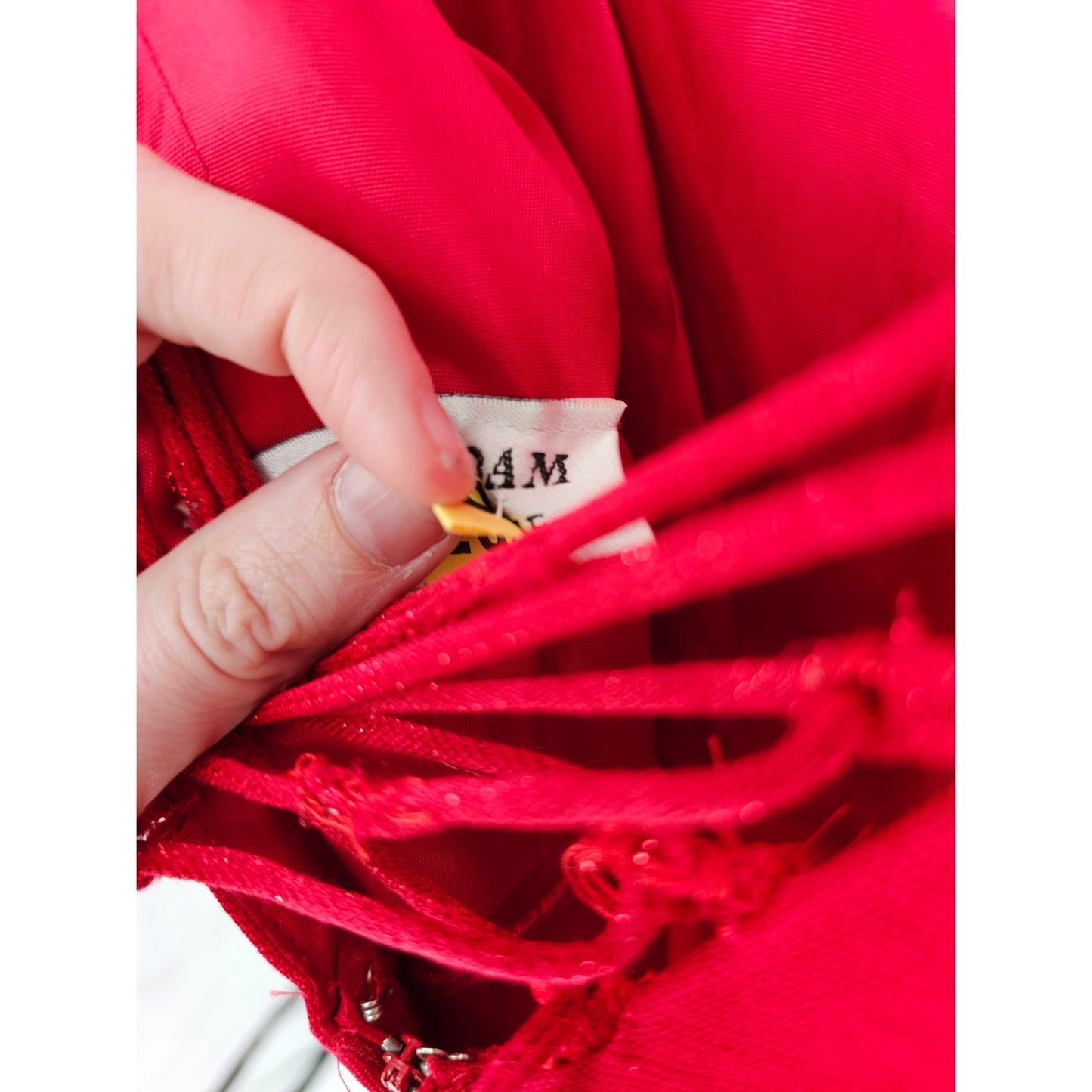 Vintage Betsy & Adam Womens Glitter Maxi Dress Size 6 Red 90S Y2K