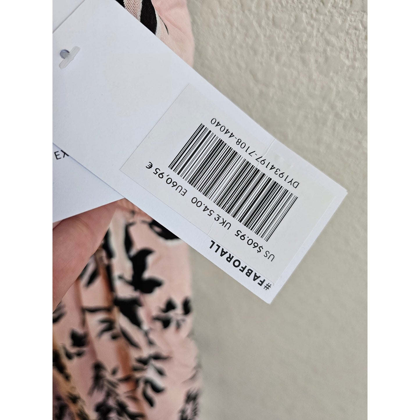 Just Fab Womens Sz L Knee Length Spaghetti Strap Dress Pink Black Floral NEW