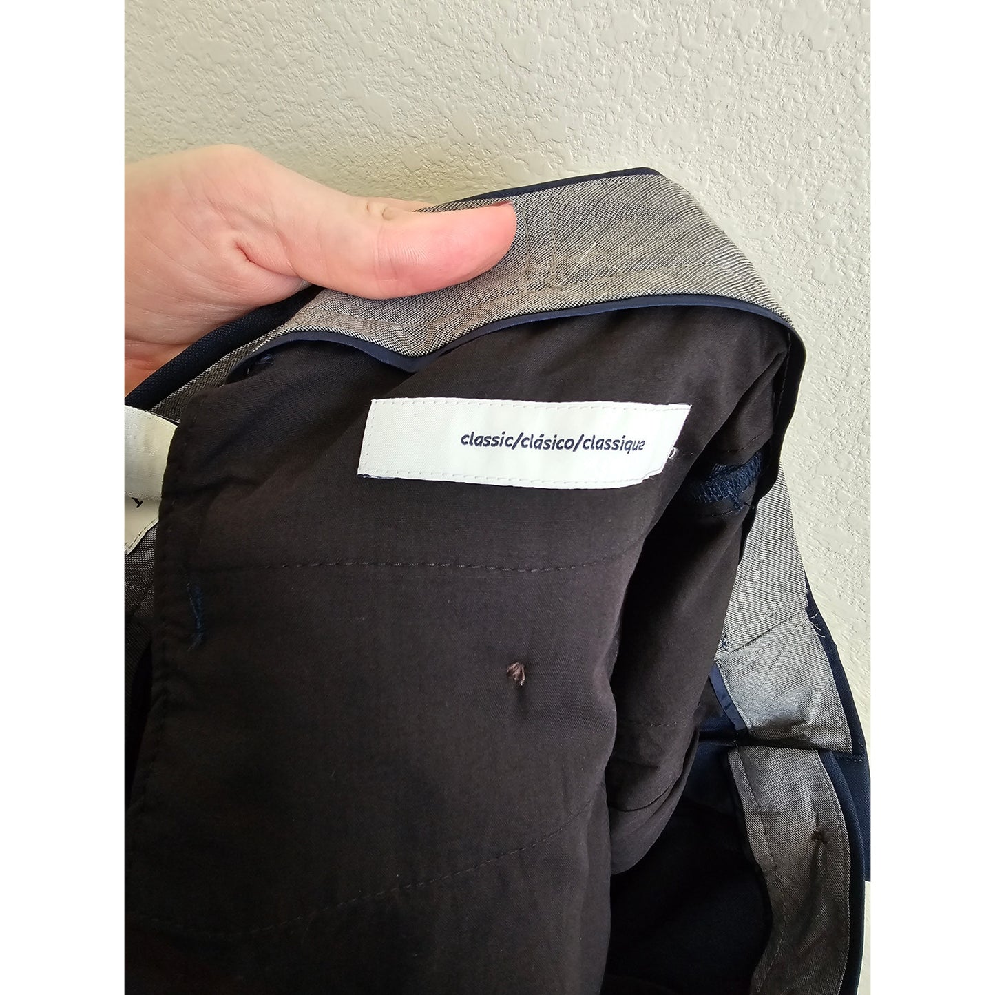 Franklin Tailored Mens Sz 31x30 Classic Fit Dress Pants Navy Blue Pleated