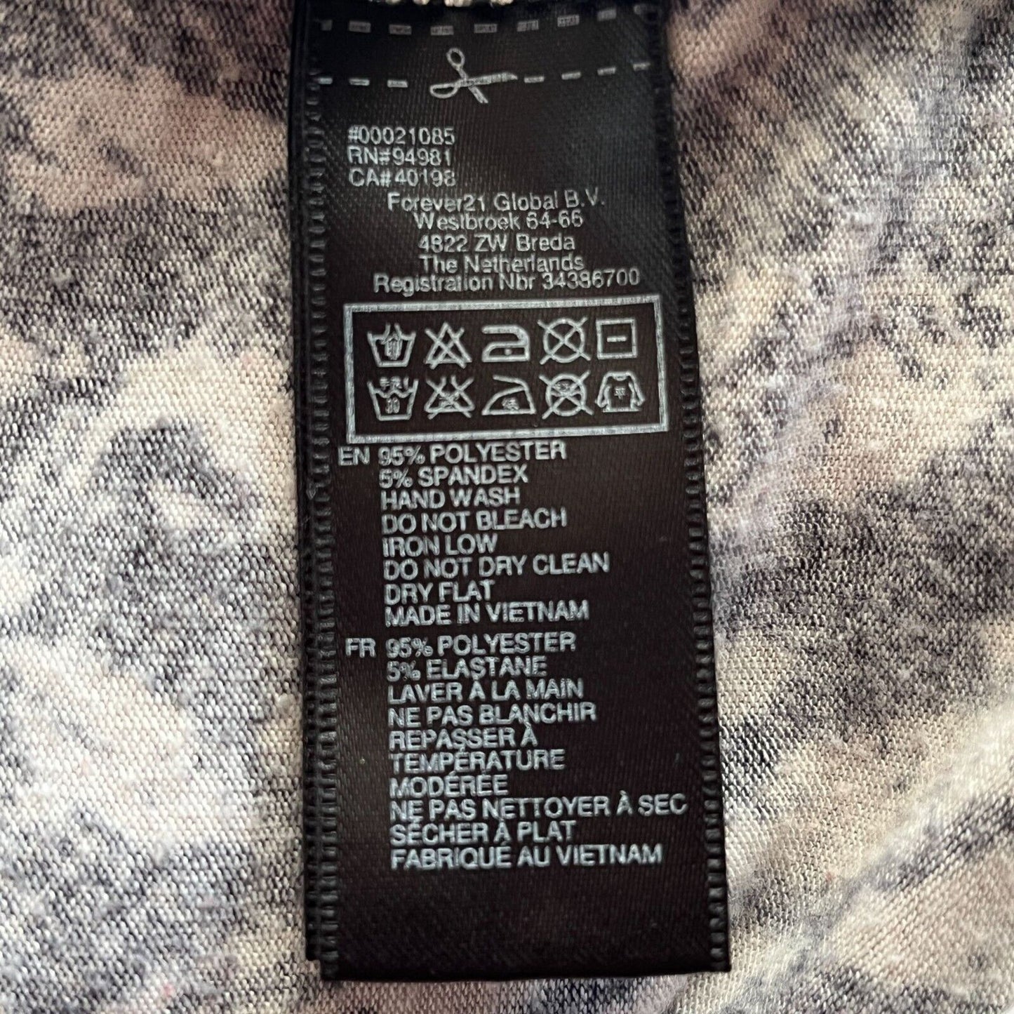 Forever 21 Womens Sz M Mini Dress Black and Cream Print Long Sleeve