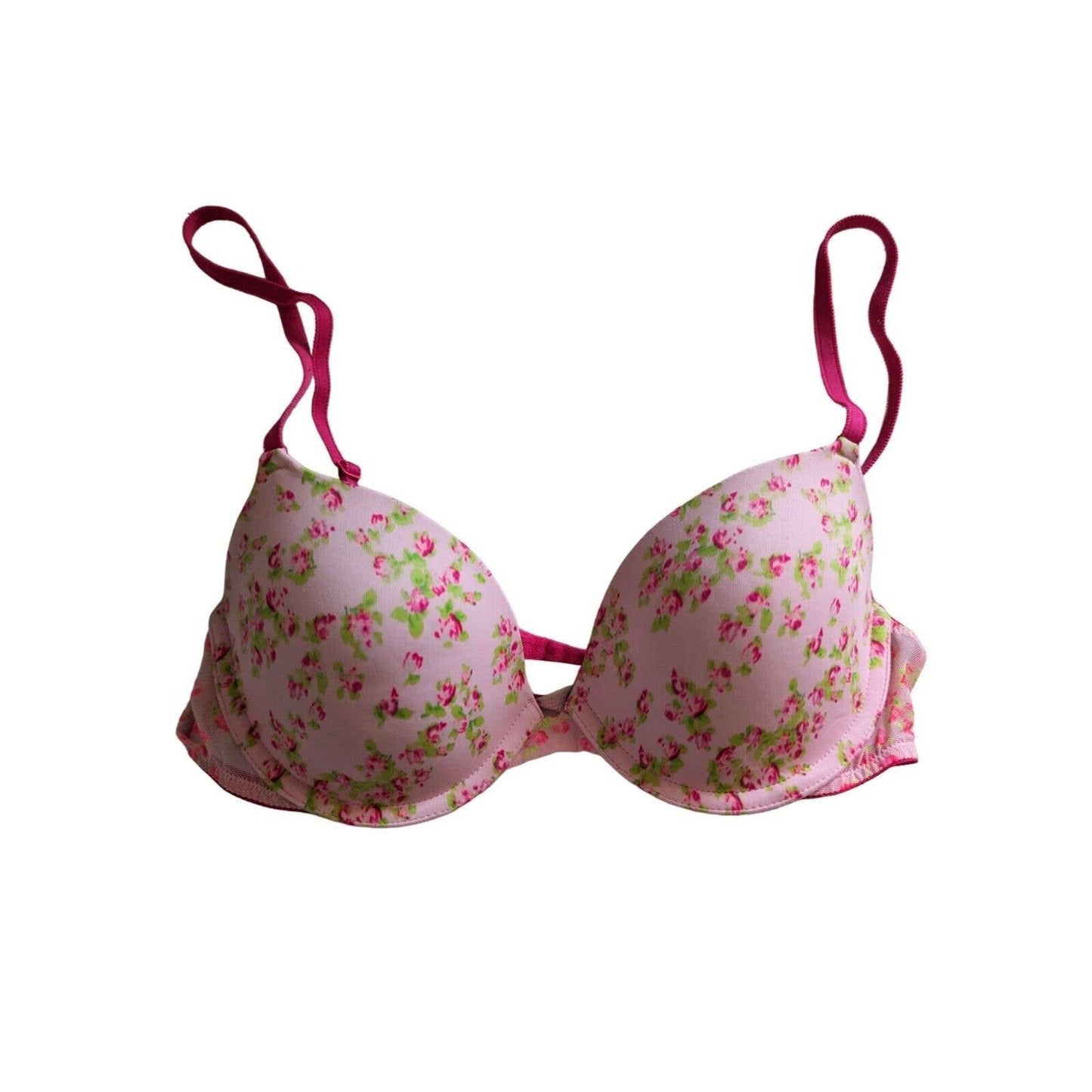 PINK by Victorias Secret Sz 34B Use Everywhere Demi Bra Rosa Floral