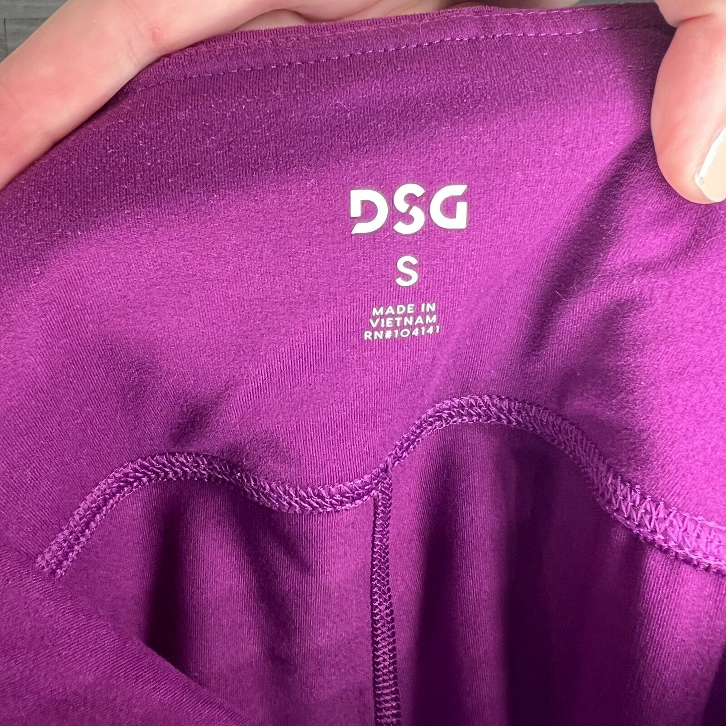 DSG Womens Sz S Athletic Yoga Pants Leggings Purple Strappy Ankle