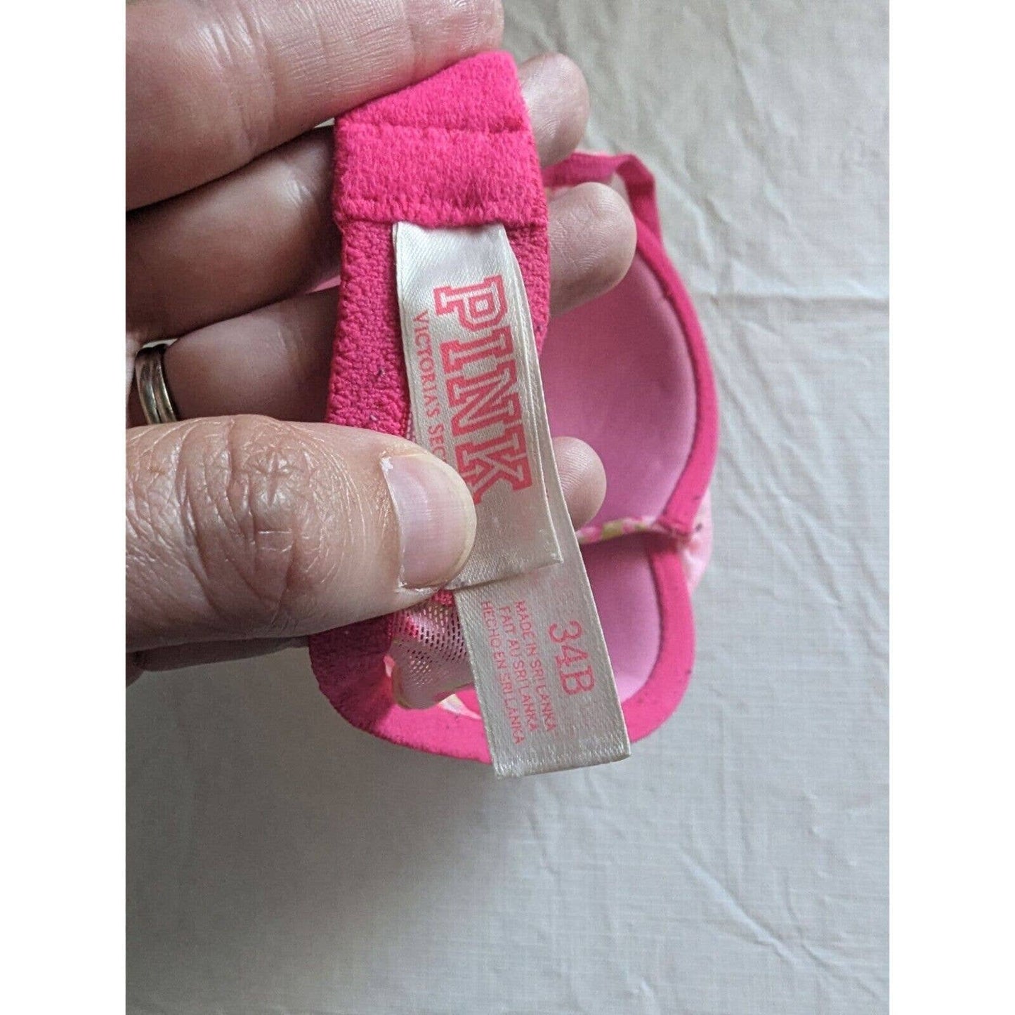 PINK by Victorias Secret Sz 34B Use Everywhere Demi Bra Rosa Floral