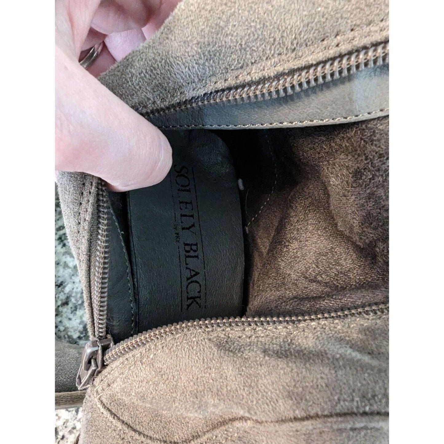 Solely Black by BKE Womens Sz 8 Landon Block Heel Boots Brown Lace Back