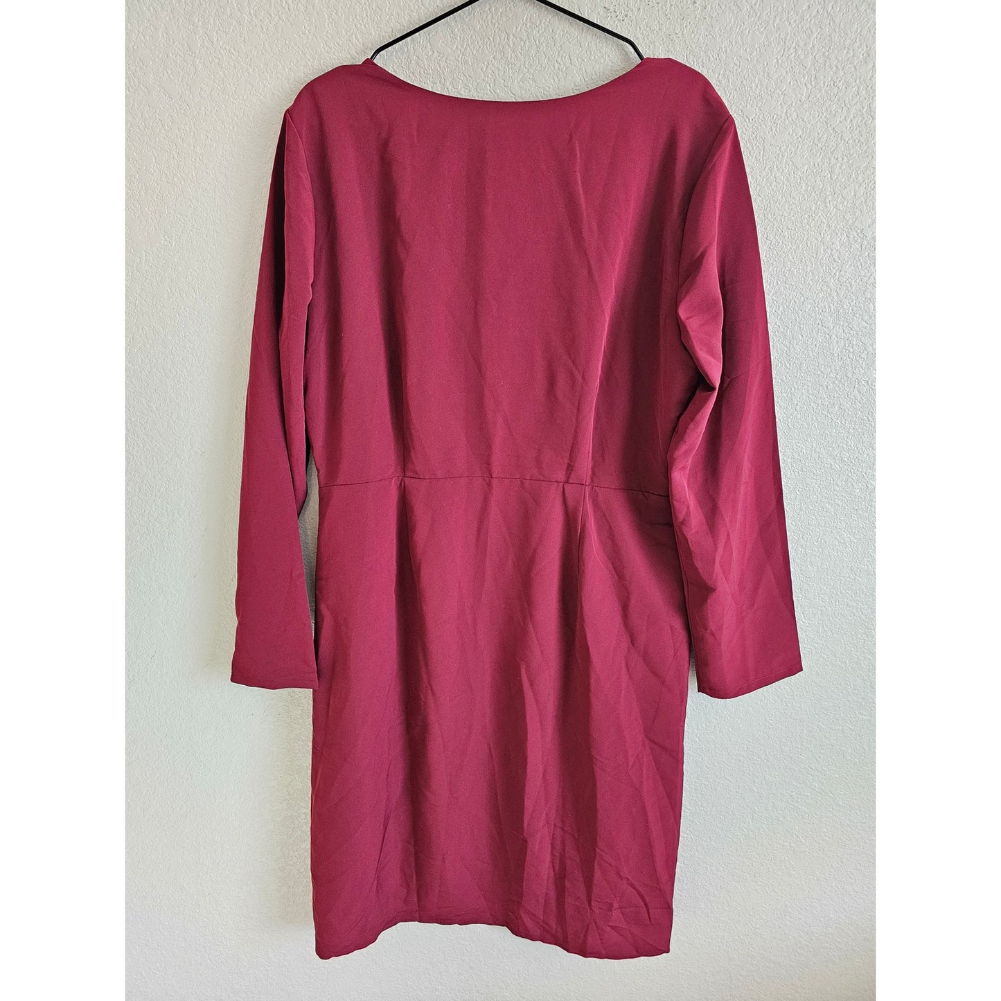 Lark & Ro Womens Sz XL Midi Length Long Sleeve Sheath Dress Dark Red Holiday