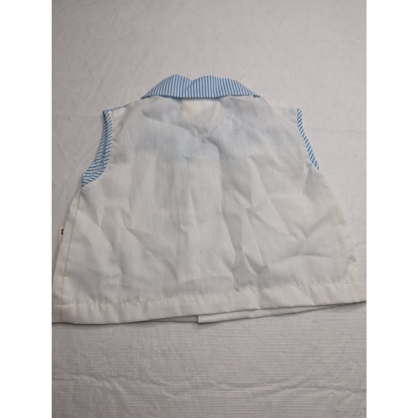 Vintage Cradle Togs Baby Boys Sz 6M Button Down Shirt Blue White Sleeveless NEW