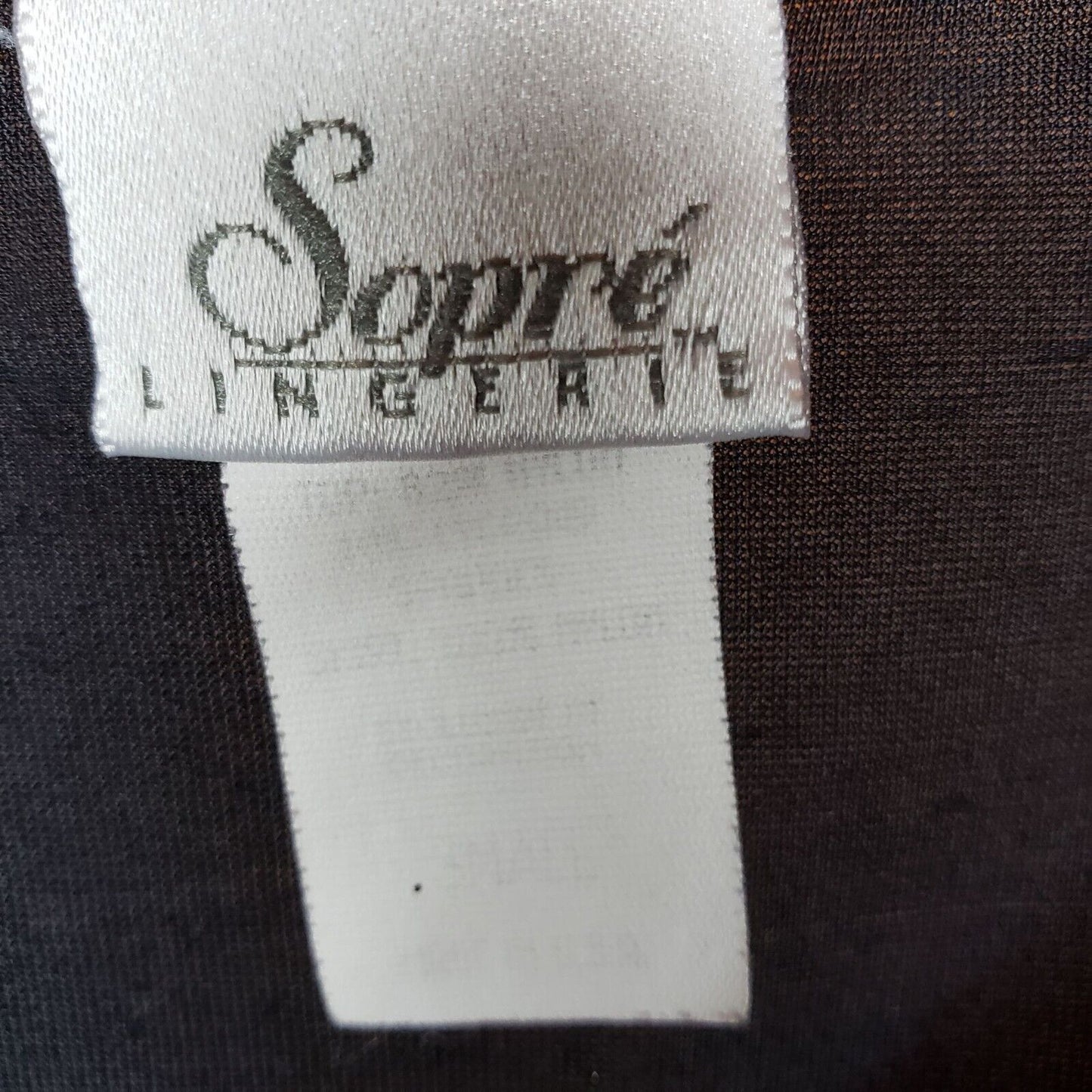 Vintage 1970s Sopre Lingerie Womens Sz S Black Nightgown Nylon Lace