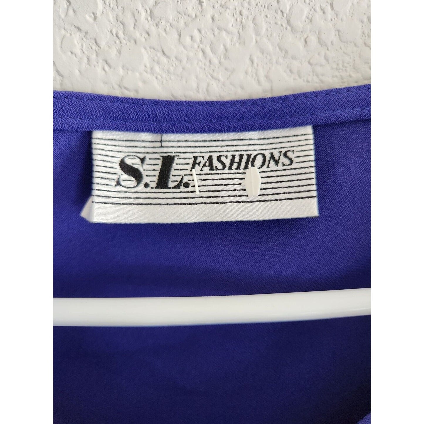 Vintage 1990s SL Fashions Womens Sz 8 Solid Purple Midi Dress Scoop Neck