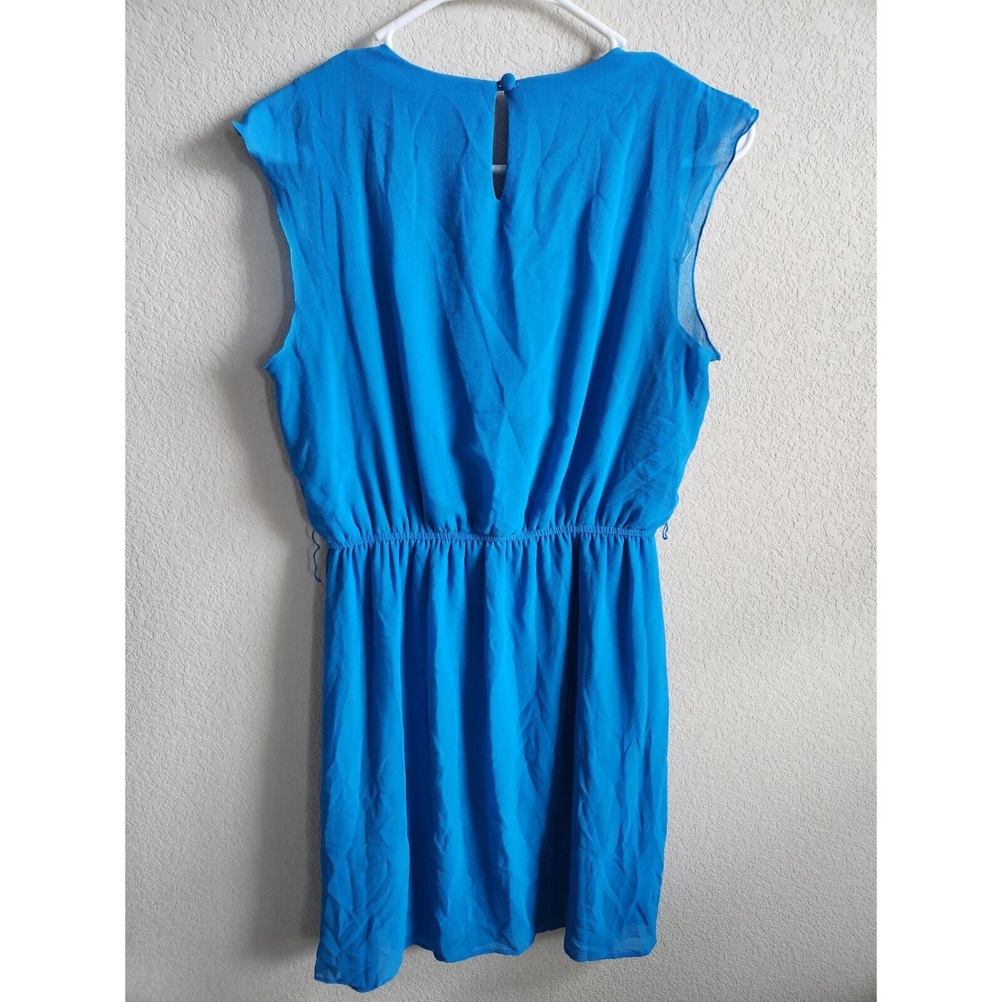 Emma & Michele Womens Sz 10 Knee Length Dress Light Blue Ruffled Front