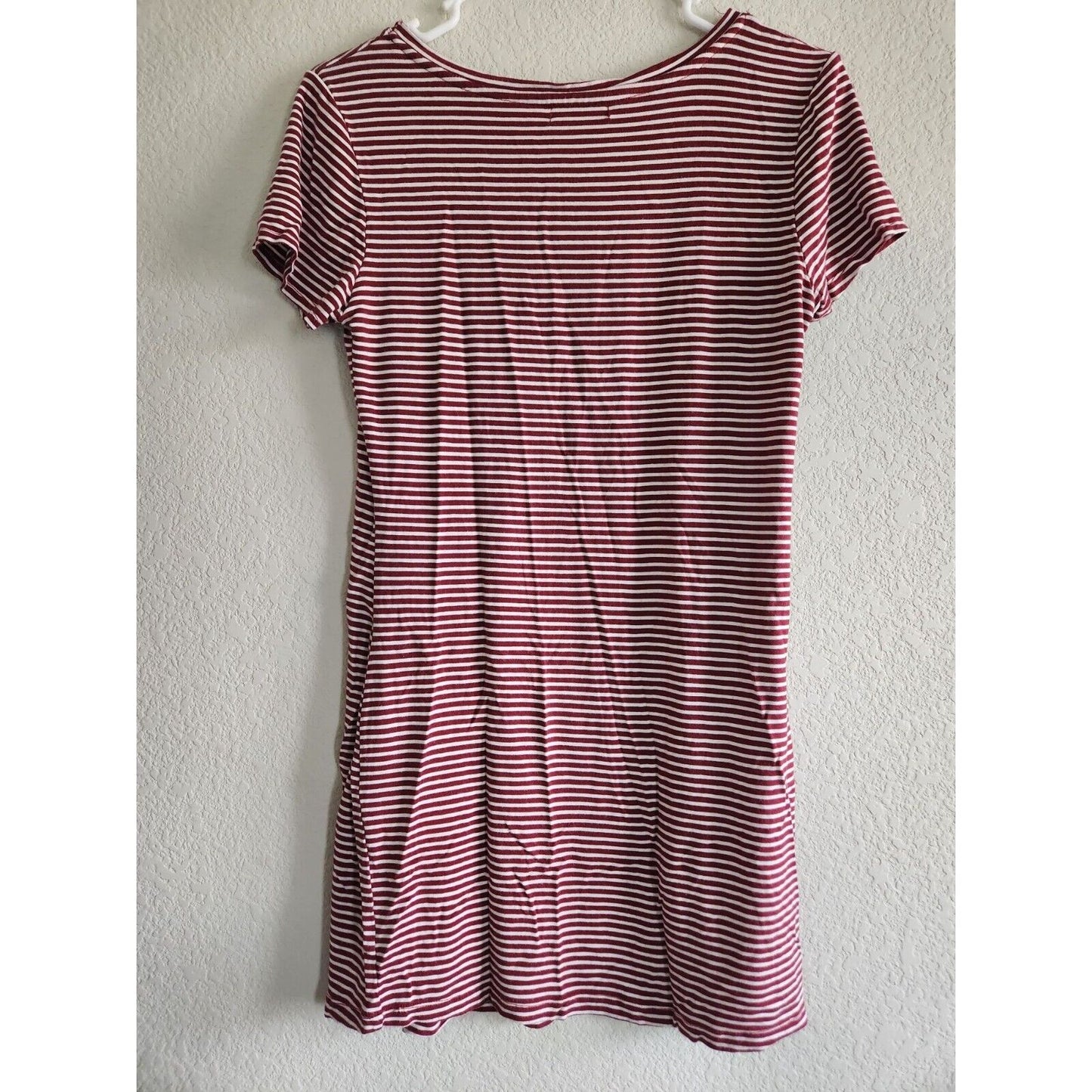 Heart Hips Womens Sz L Red and White Striped T Shirt Mini Dress