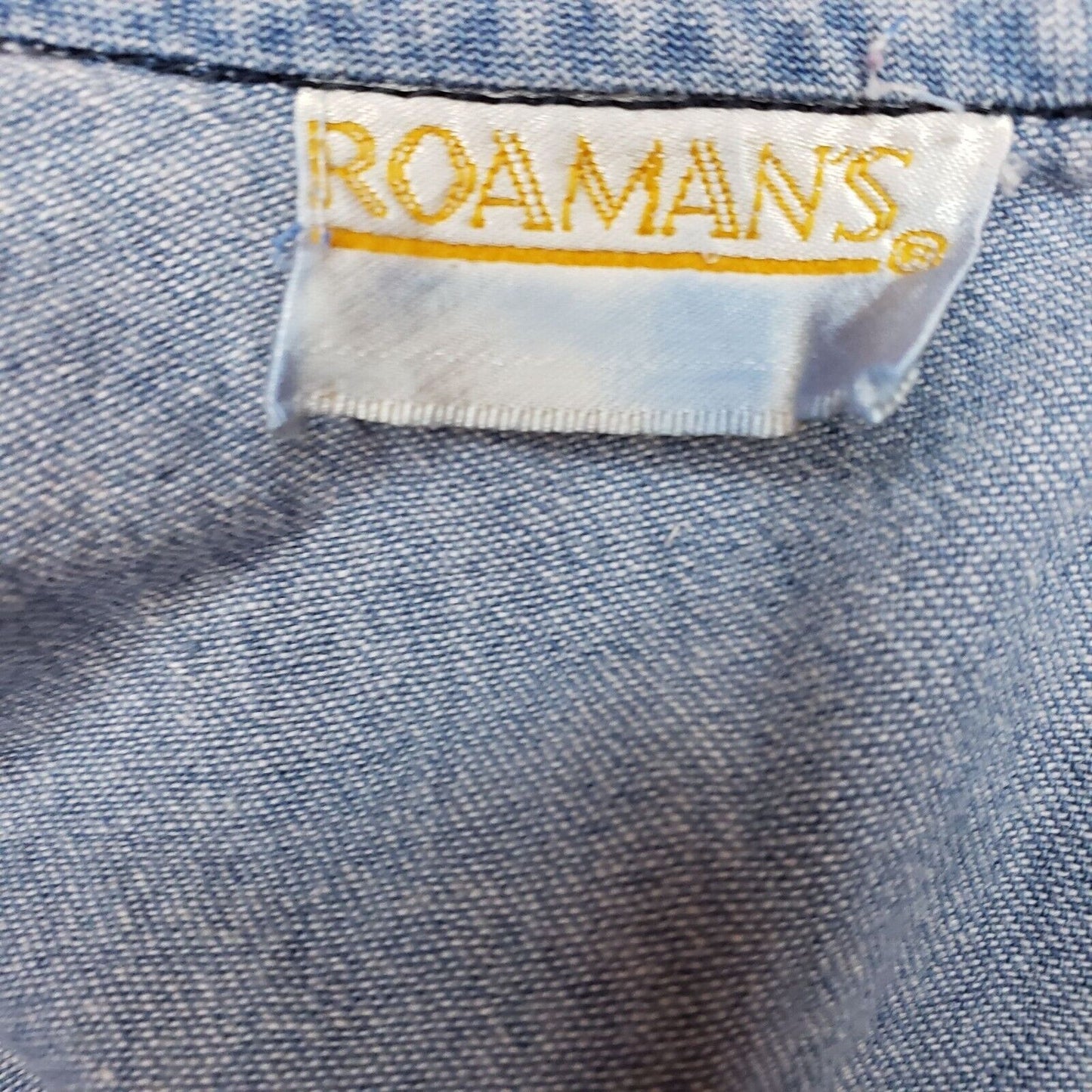 Vintage Roamans Womens Sz L Knee Length Denim Blue Jean Dress