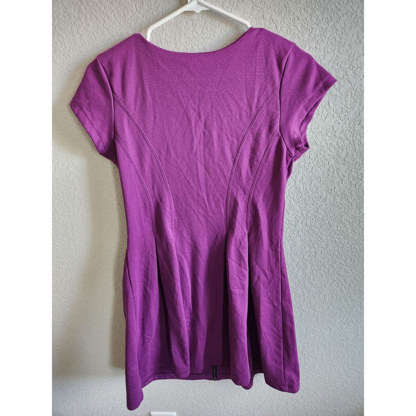 In Love With Derek Womens Sz M Mini Dress Purple Zip Front Y2K