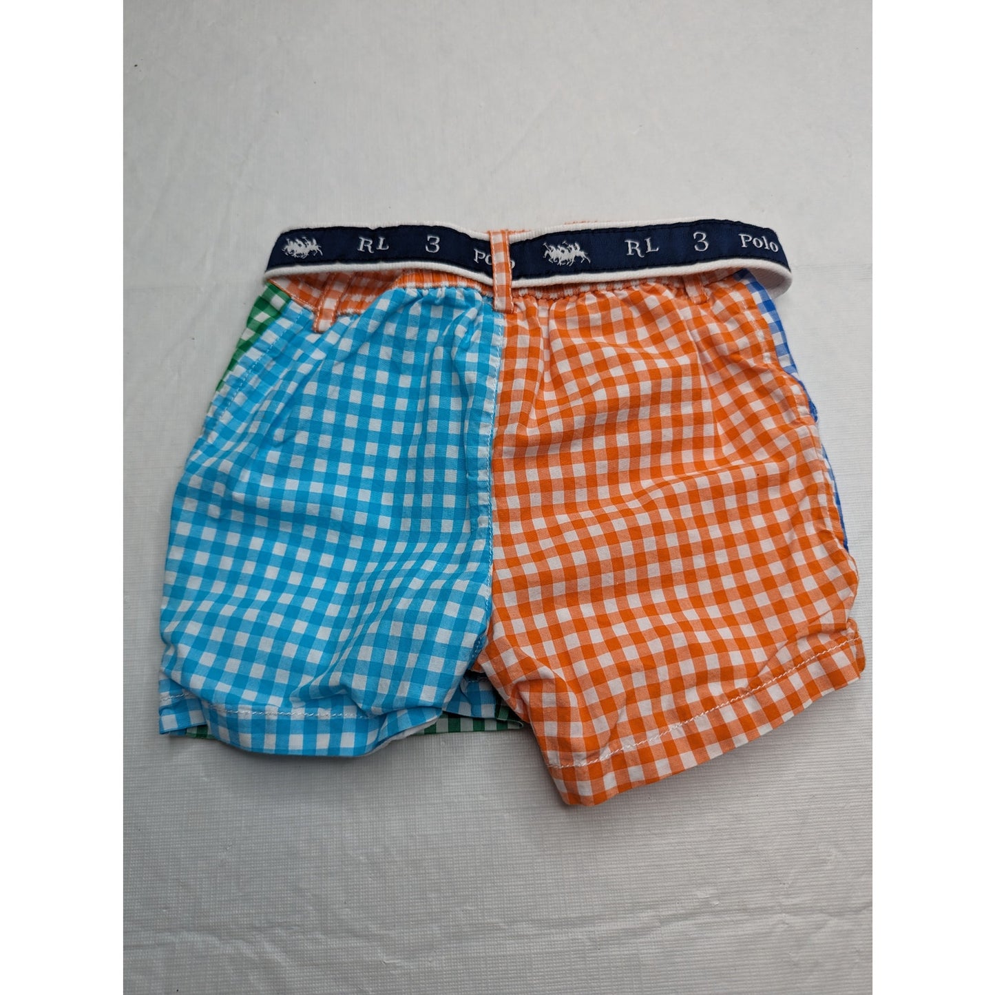 Ralph lauren Baby Girls Sz 6M Colorful Buffalo Plaid Belted Preppy Shorts
