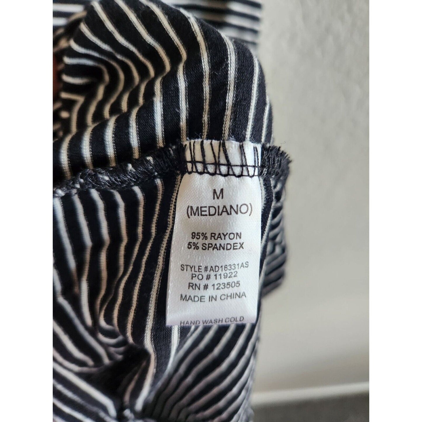 Heart & Hips Womens Sz M Midi T shirt dress Black White Striped