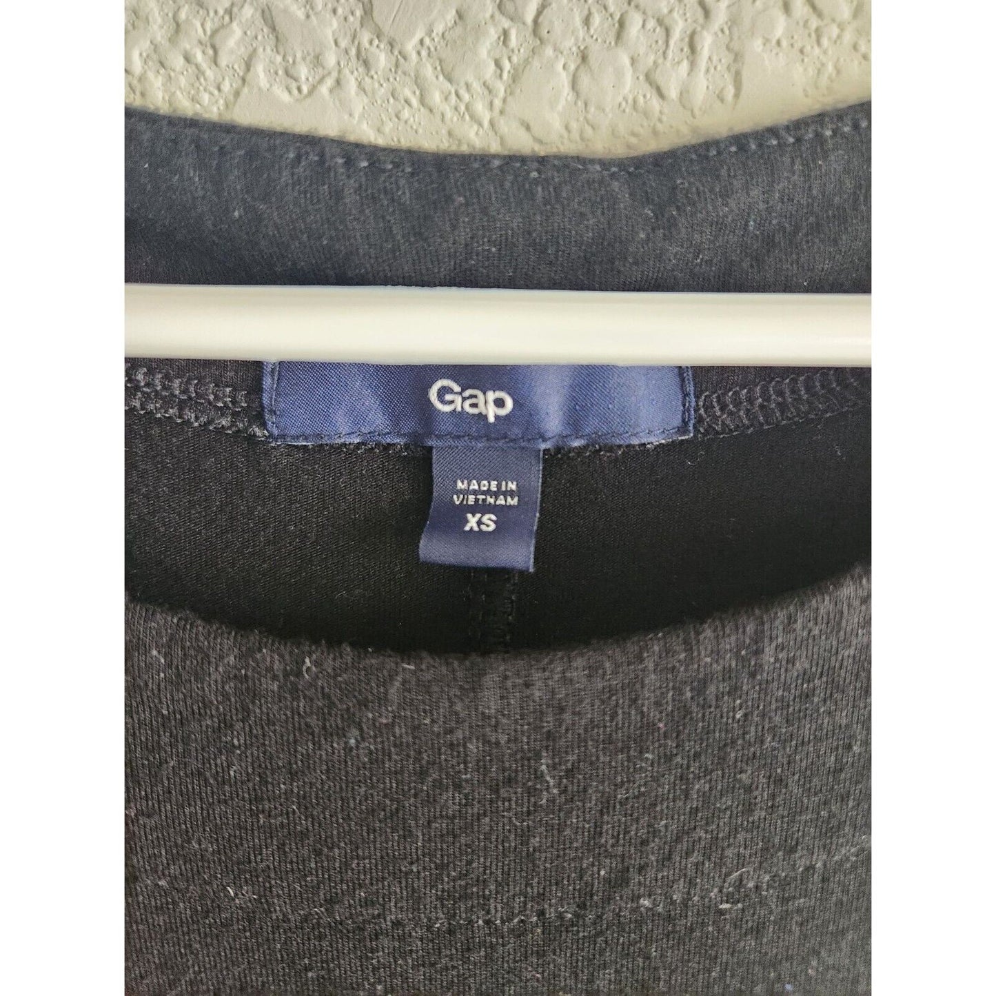 GAP Womens Sz XS Black and Gray Short Sleeve Midi Dress Striped