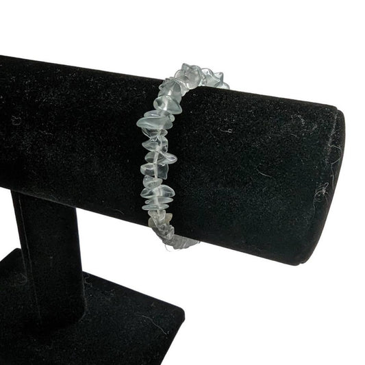 Vintage Light Blue Single Strand Beaded Bracelet Translucent Stones